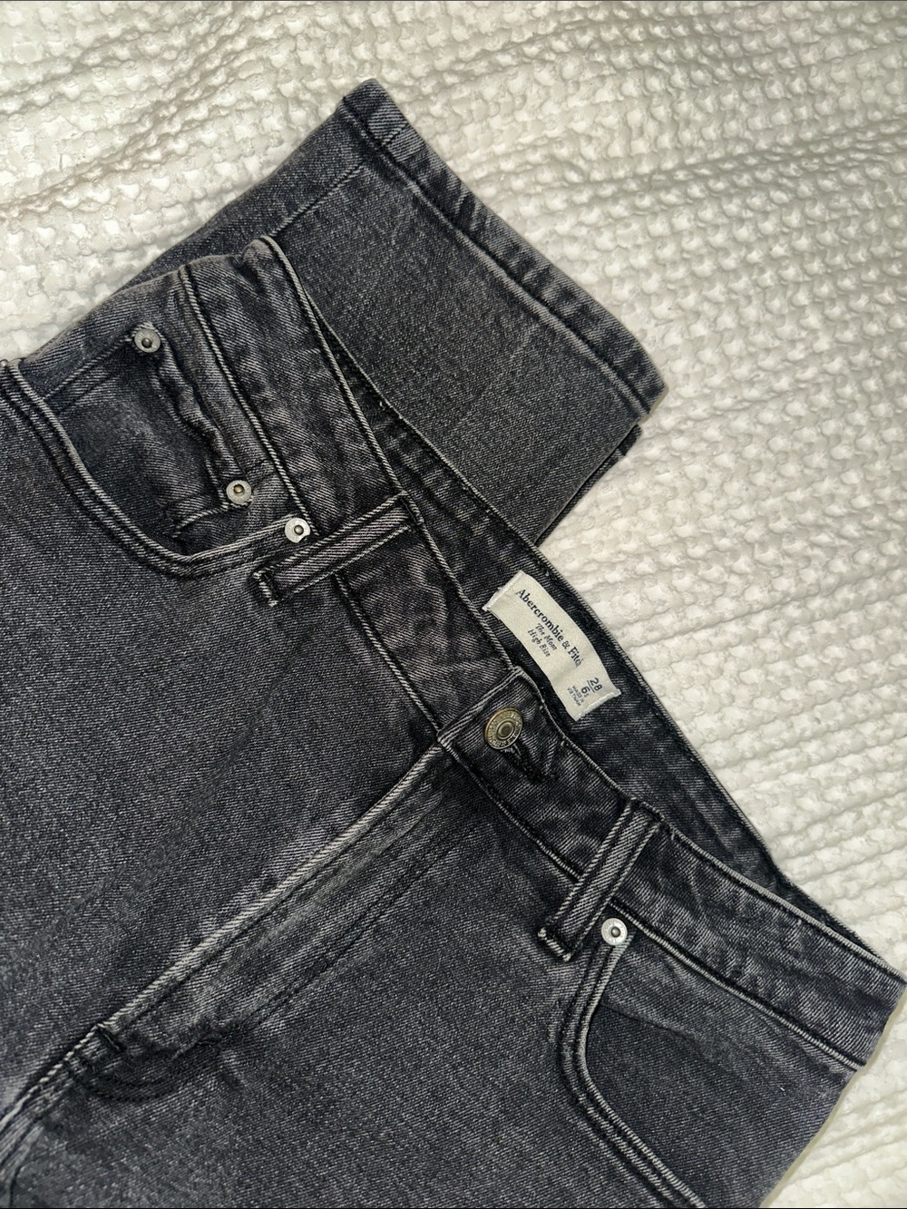 Abercrombie & Fitch Straight-Leg Jeans in Washed Black